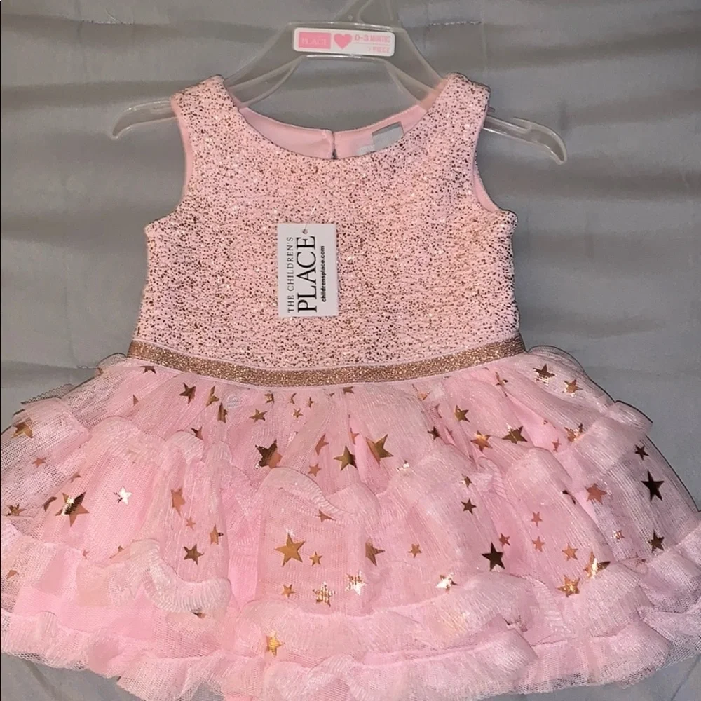 Baby Girls Sleeveless Foil Print Jacquard Dress - Picture 3 of 5